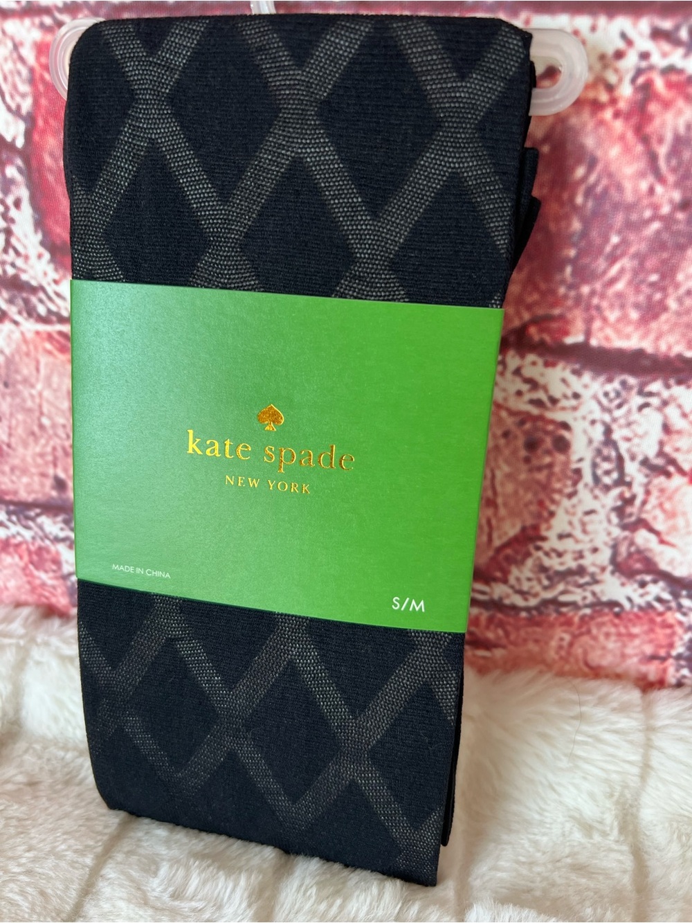 Kate Spade New York Black Patterned Tights S/M NWT Nordstrom